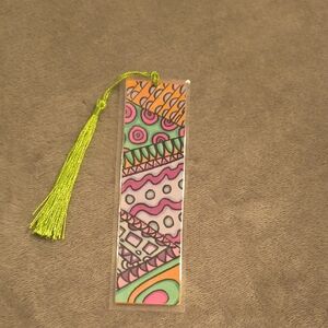 Colorful Patterned Bookmark with Tassel
